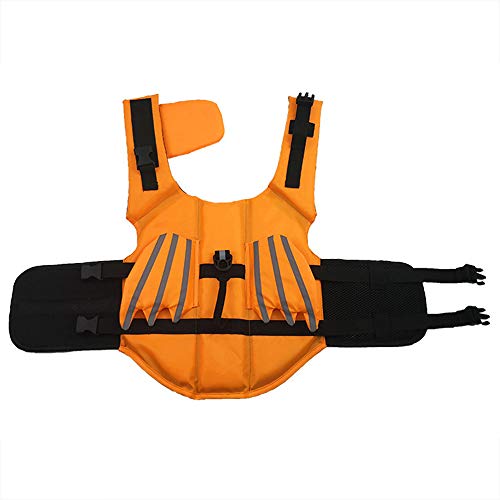 BLEVET Reflectante Chalecos Salvavidas para Perros Seguridad Ajuste para Natación Surf Caza Barco MZ085 (S, Orange)