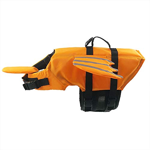 BLEVET Reflectante Chalecos Salvavidas para Perros Seguridad Ajuste para Natación Surf Caza Barco MZ085 (S, Orange)