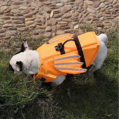 BLEVET Reflectante Chalecos Salvavidas para Perros Seguridad Ajuste para Natación Surf Caza Barco MZ085 (S, Orange)