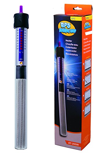 BPS (R) Calentador Sumergible para Pecera Calefacción de Varilla para Acuario Glass Tanque de Pescados con Ventosa 150W - 26.5 cm  BPS-6053