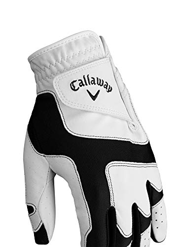 Callaway OPTI FIT Guante de Golf, Hombre, Blanco/Negro, Talla Única