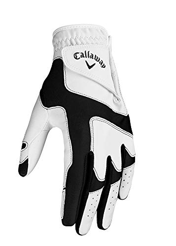 Callaway OPTI FIT Guante de Golf, Hombre, Blanco/Negro, Talla Única