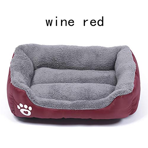 Cama Perro Grande Cama Perro Mediano Pequeño Gato Cama Gatito Cama Esponjoso Gato Cama Cojín del Perro De Peluche Cama del Perro Nido Mascota Wine Red,s