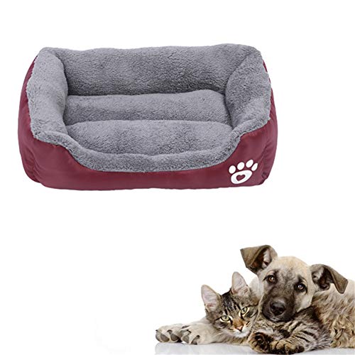 Cama Perro Grande Cama Perro Mediano Pequeño Gato Cama Gatito Cama Esponjoso Gato Cama Cojín del Perro De Peluche Cama del Perro Nido Mascota Wine Red,s