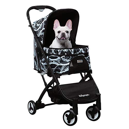 Carritos Cochecito para Mascotas Cochecito para Perros Gatos De Cuatro Ruedas Vehículo Todoterreno Portátil para Perros Y Gatos Puede Soportar 20 Kg (Color : Blue, Size : 48 * 75 * 100cm)