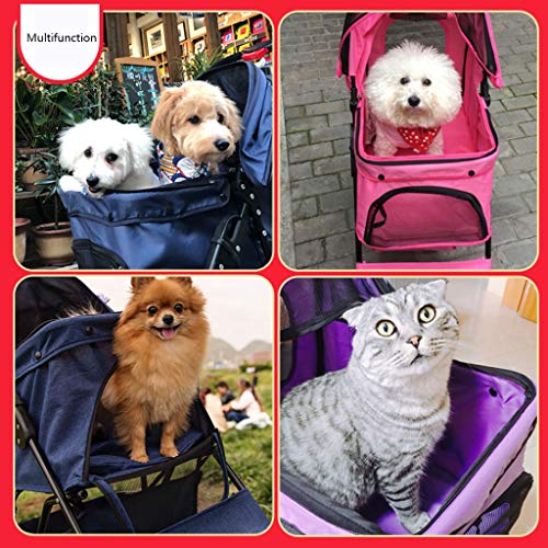 Carritos Cochecito para Perro Mascotas Plegable Cochecito para Mascotas Vehículo Todoterreno para Perros Gatos Portátiles Soporta 15 Kg (Color : Pink 1, Size : 100 * 45 * 70cm)