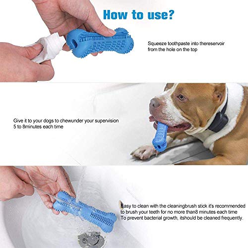 Cepillo de dientes Hamkaw para perros, no tóxico, resistente a mordidas, de goma natural, para masticar perros, hueso, cuidado dental, limpieza eficaz de dientes para perros, cachorros, cuidado oral