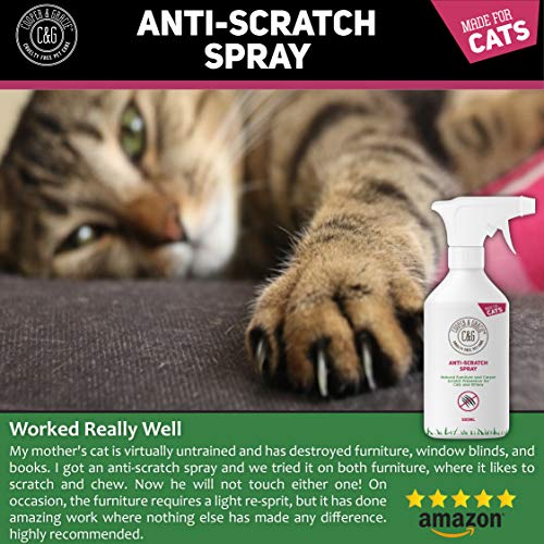 C&G Cats Spray Anti ARAÑAZOS 500ML | Mejor Repelente DE ARAÑAZOS DE Gato | Protege LOS Muebles | Seguro para EL Suelo DE Tela Y MÁS | Libre DE CRUELDAD DE Origen Vegetal