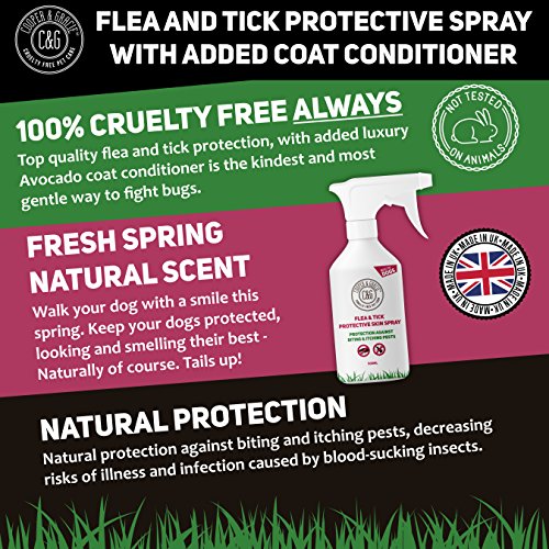 C&G Spray de protección contra pulgas y garrapatas para Perros, no testado en Animales