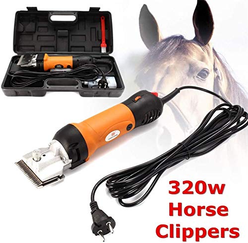 CHENGL Eléctrica equino Ganado Clippers, Heavy Duty 320W y 6 velocidades Ajustables de Baja vibración eléctrica Equina Shears, preparación del Pelo del Condensador de Ajuste para el Animal doméstico