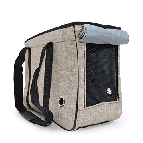 Chengxin Mochilas Bolsa pequeña Mascota portátil Perro Mochila Bolso con el Recorrido de la Caja de Mascotas Perros (Color : Gray)