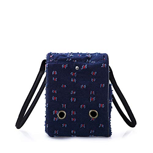 Chengxin Mochilas Impermeabilice el Bolso del Gato de la Lona de la Lona de la Lona del Gato del Perro Combinado del Gato de la Lona Perros (Color : Armada, Size : L)