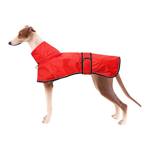 Chubasquero ligero, ajustable con correas reflectantes y agujero para el arnés, para perros, de color amarillo; el mejor regalo para galgos, Lurcher y Whippet