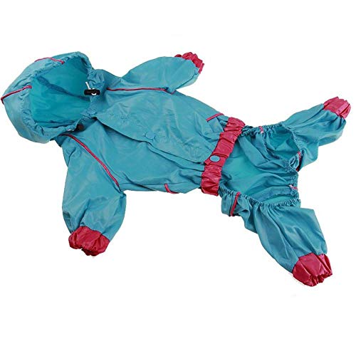 Chubasqueros Para Perros Al Aire Libre Cachorro De Perro Impermeable Con Capucha Cuatro Pies Chaqueta Informal Impermeable Cortavientos Ropa De Lluvia Ropa Para Perros Pequeños Y Medianos-Green