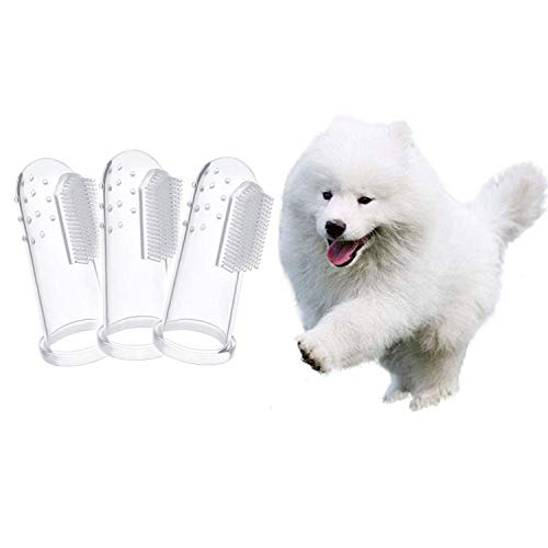 Coriver 18 pcs Pet Finger Cepillo de dientes, Limpiador de dientes de silicona para dientes Limpieza dental Cuidado dental para perros Gatos