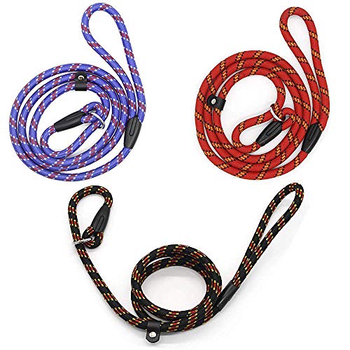 Correa de Perro Resistente y Ajustable, 3 Piezas, Nylon Ajustable de Plomo para Mascotas para Perros pequeños y medianos, Entrenamiento/Ejercicio Plomo de Perro