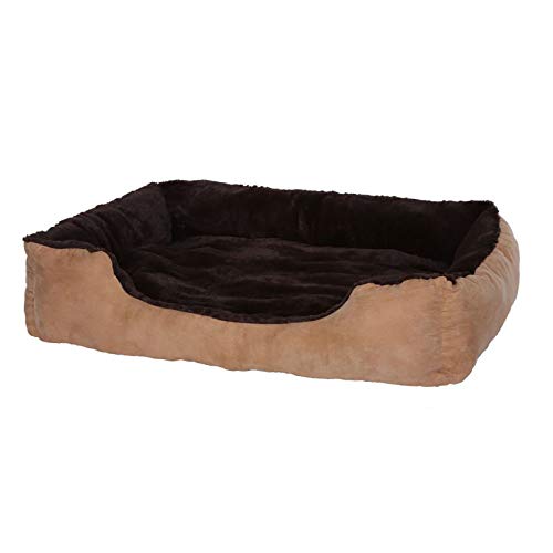 Dibea Cama Perros Cojín Perros Cesta Perros con Cojín Tamaño XL Marrón/Beige 1 Unidad 1250 g