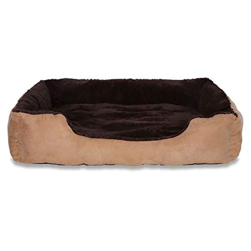 Dibea Cama Perros Cojín Perros Cesta Perros con Cojín Tamaño XL Marrón/Beige 1 Unidad 1250 g