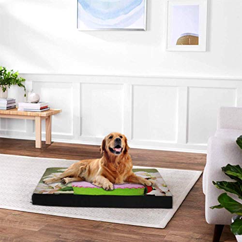 Dog Mat Indoor Cute Maltese Puppy Easter Basket Mat Dog Bed Dog Bed Foam Pad Waterproof 76 X 51 X8cm with Zipper Removable Cover For Dogs & Cats