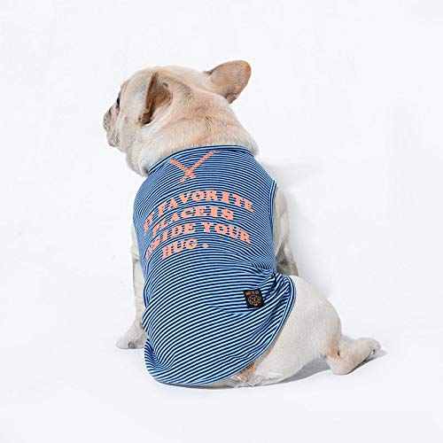 DOGCATMM Mascotas De Rayas Ropa para Perros Traje Clásico para Perros Bulldog Francés Traje De Cachorro Ropa para Perro Verano Ropa para Mascotas Ropa para Mascotas De Primavera