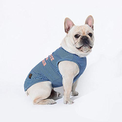 DOGCATMM Mascotas De Rayas Ropa para Perros Traje Clásico para Perros Bulldog Francés Traje De Cachorro Ropa para Perro Verano Ropa para Mascotas Ropa para Mascotas De Primavera