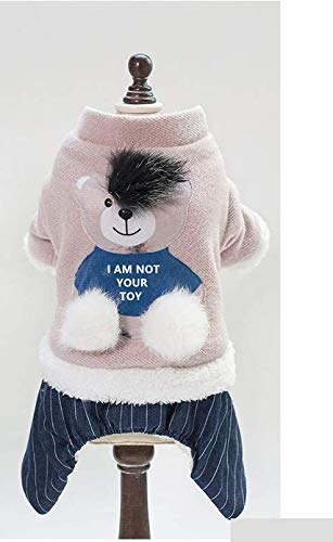 DOGCATMM Ropa De Perro Caliente Oso De Dibujos Animados Mascotas Perros Ropa para Perro Bulldog Francés Mascota Mono Acolchado Perros Abrigo Chaqueta Cachorro Disfraz Pug