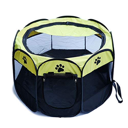 DOGKLDSF Camas Camas para Mascotas para Carpa para Perros Valla para Dormir Puppy Kennel Plegable Ejercicio Jugar Plegable Pet Dog House Carpa para Exteriores Bolsa Plegable portátil, Verde, 70X45CM