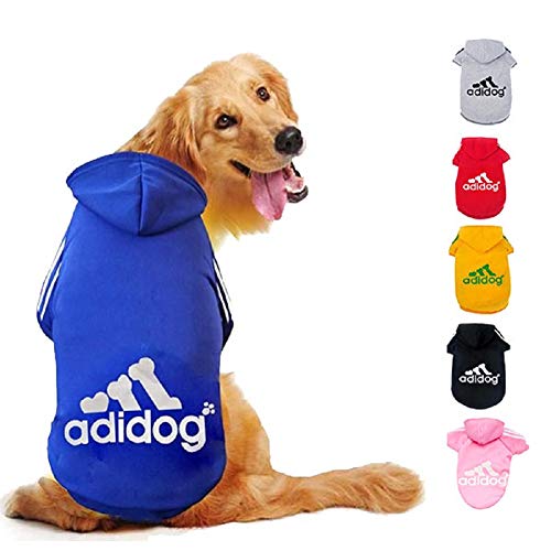 Ducomi Adidog - Sudadera con Capucha para Perros en Algodón Suave - Costuras Resistentes - Disponibles de XS a 8XL - Se envía Desde España (XXL, Azul)