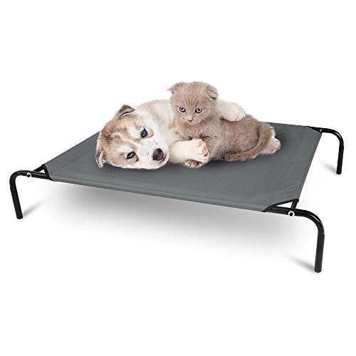 Elightry Cama Perros Gatos Mascotas Plegable Cama Dormir para Exterior Terraza Jardín Camping al Aire Libre Impermeable Gris M(110 * 80 * 20cm) YDNGC0001gr2