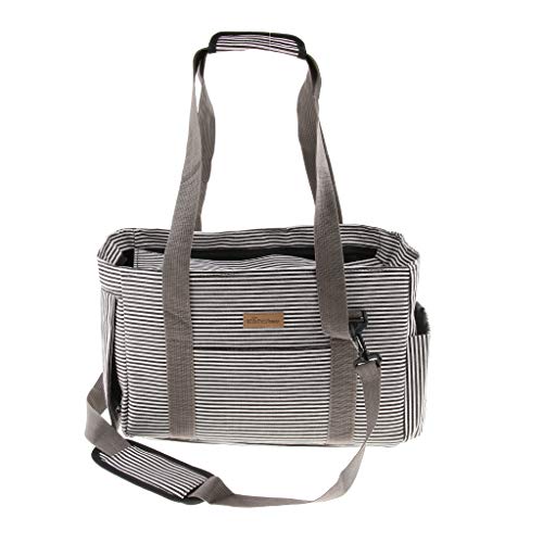 F Fityle Portador De Mascotas Debajo del Asiento Lado Suave para Perros, Gatos, Pequeños Cachorros, Bolso De Viaje - Gris