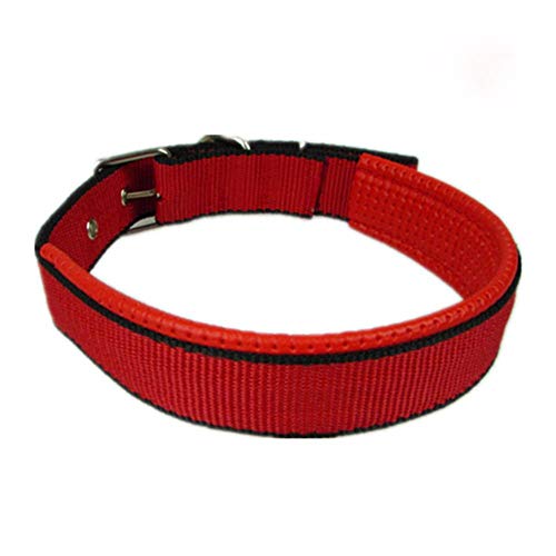 fafagogo2216gogo Correa De Perro Tipo De Collar De Doble Espuma Gato Collar De Perro Correa para El Cuello Correa para Mascotas Cuerda De Tracción para Perros Pequeños Medianos Grandes, Rojo, L 3.0Cm