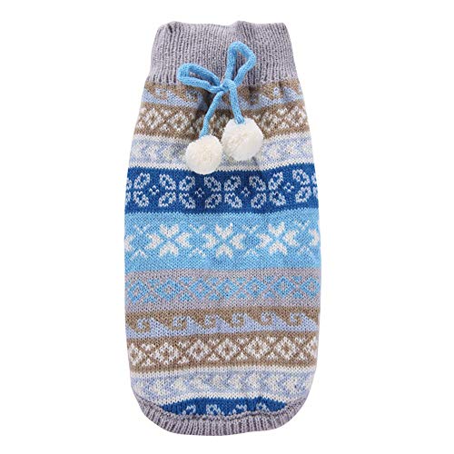 FONLAM Jersey para Perro Cachorro Gato Chaleco Disfraz Ropa Traje de Fiesta Copos de Nieve Navidad Mascota Perro (S, Azul)