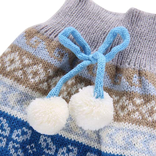 FONLAM Jersey para Perro Cachorro Gato Chaleco Disfraz Ropa Traje de Fiesta Copos de Nieve Navidad Mascota Perro (S, Azul)