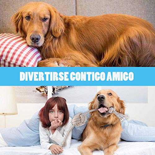 FONPOO Juguetes para Perros,Hecha de Algodón y Cuerda de Nylon Seguro Sano Juguete Interactuar Adecuado para Medianos Juguetes Perros pequeños