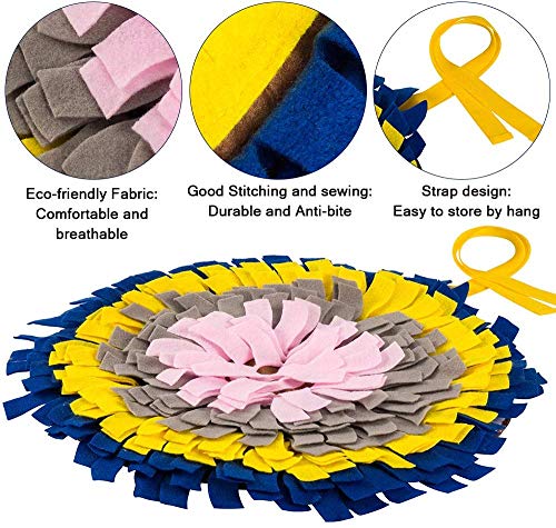 FREESOO Snuffle Mat para Perros Alfombrilla de Snuffle Entrenamiento para Perros Alimento Alfombra de Juego Juguetes Interactivo Manta Mat Mascotas Suave Durable Ecológico