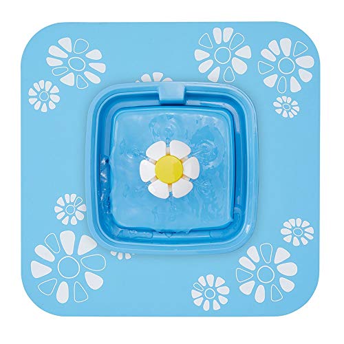 Fuente para Mascotas Fuentes de Agua Potable para Perros y Gatos Circuito de Agua en Vivo Alimentador de Agua eléctrico Flor pequeña Cuadrado Dispensador de Agua 20x20x14.5cm