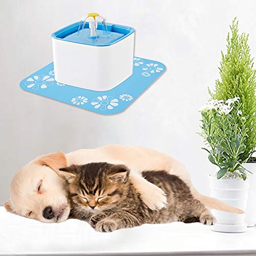 Fuente para Mascotas Fuentes de Agua Potable para Perros y Gatos Circuito de Agua en Vivo Alimentador de Agua eléctrico Flor pequeña Cuadrado Dispensador de Agua 20x20x14.5cm