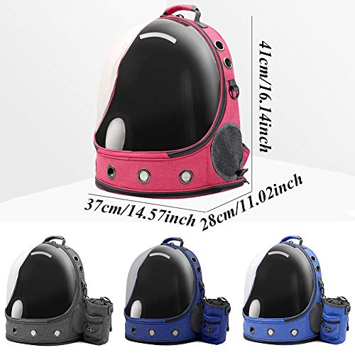 GAOXIAOMEI Mochila para Transporte de Mascotas Gato y Perro, Cómodo Transpirable Perros Gatos Transportín, Gran Espacio, para Viajar/Senderismo/Camping,Dark Gray