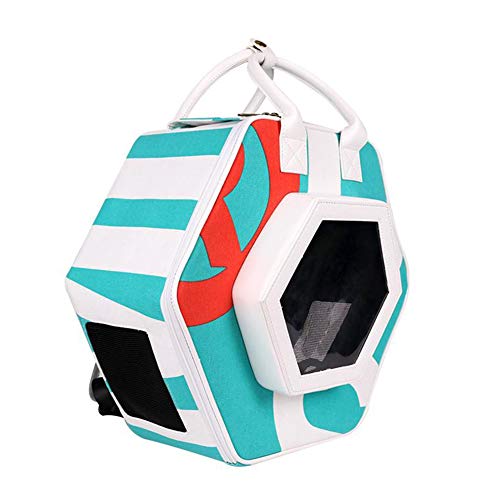 GAOXIAOMEI Mochila para Transporte de Mascotas Gato y Perro, Espaciosa Bolso Perro Transportin, Suave Transpirable Perros Gatos Transportín, Gato Bolso Jaula, para Viajes en Avión,Azul