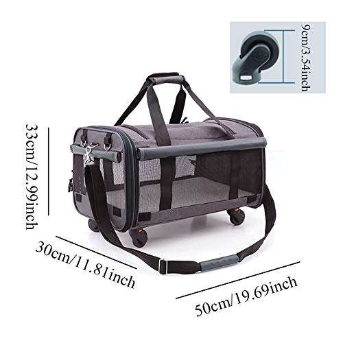 GAOXIAOMEI Mochila para Transporte de Mascotas Gato y Perro, Gran Espacio Bolso Perro Transportin, Perros Gatos Transportín, Perros Gatos Transportín Jaula, para Viajar/Senderismo/Camping,Dark Gray