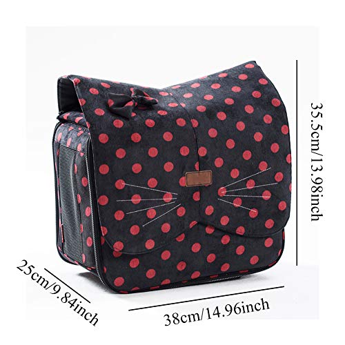 GAOXIAOMEI Mochilas para Perros y Gatos Cómodo Mochila para Transportar Mascotas Perros Gatos Transportín Suave Gato Bolso Jaula para Viajar/Senderismo/Camping,Negro