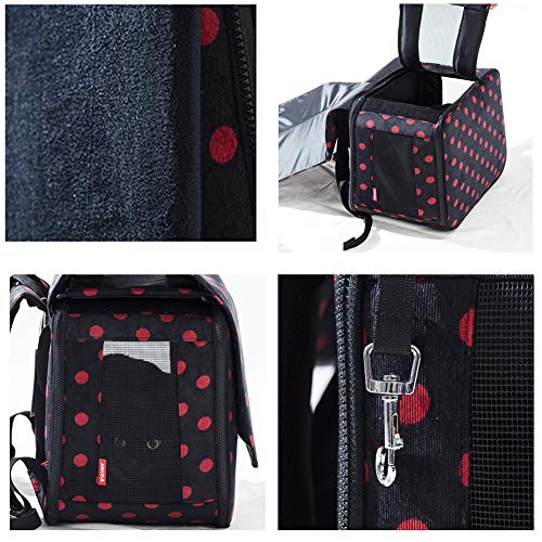 GAOXIAOMEI Mochilas para Perros y Gatos Cómodo Mochila para Transportar Mascotas Perros Gatos Transportín Suave Gato Bolso Jaula para Viajar/Senderismo/Camping,Negro