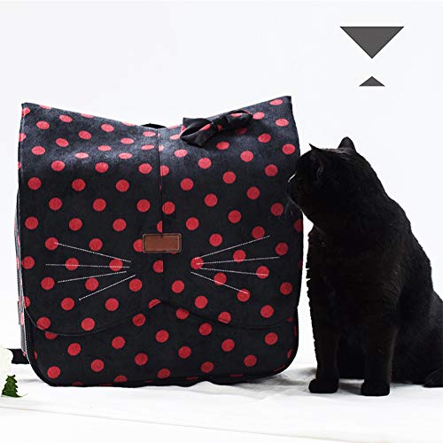 GAOXIAOMEI Mochilas para Perros y Gatos Cómodo Mochila para Transportar Mascotas Perros Gatos Transportín Suave Gato Bolso Jaula para Viajar/Senderismo/Camping,Negro