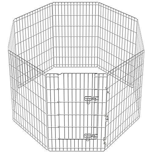 Gran Playpen Jaula de Jardín para Perros y Cachorros, Servicio pesado, 9 kg, 91 cm Tall, Desplegable, Interiores, Exteriores, Cubierta gratis, 8 Vallas