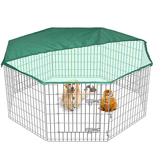 Gran Playpen Jaula de Jardín para Perros y Cachorros, Servicio pesado, 9 kg, 91 cm Tall, Desplegable, Interiores, Exteriores, Cubierta gratis, 8 Vallas