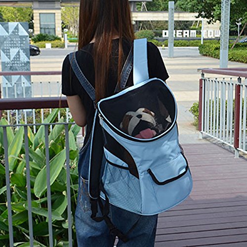 Guiran Mochila De Mascota Viajar Bolso De Transporte Perros Gatos Mochila De Perro Celeste Large