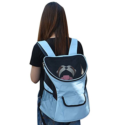 Guiran Mochila De Mascota Viajar Bolso De Transporte Perros Gatos Mochila De Perro Celeste Large