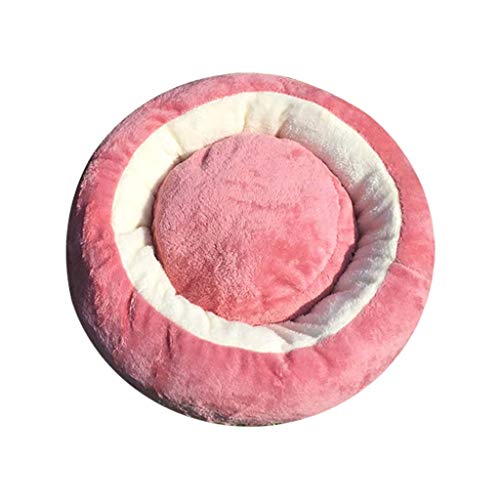 HAODEE Cama Cuadrada para Perro Grande ortopédico para Perros y Gatos cojín Redondo sofá Almohada Lavable Antideslizante con Funda extraíble ortopédico Suave Perro/Mascota (púrpura, 55cm/21,65") Pink