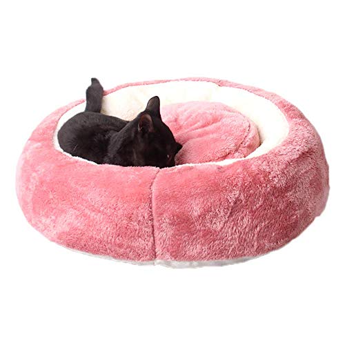 HAODEE Cama Cuadrada para Perro Grande ortopédico para Perros y Gatos cojín Redondo sofá Almohada Lavable Antideslizante con Funda extraíble ortopédico Suave Perro/Mascota (púrpura, 55cm/21,65") Pink