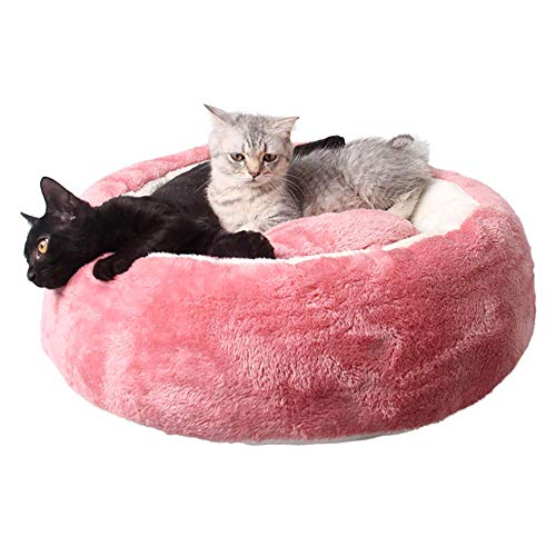 HAODEE Cama Cuadrada para Perro Grande ortopédico para Perros y Gatos cojín Redondo sofá Almohada Lavable Antideslizante con Funda extraíble ortopédico Suave Perro/Mascota (púrpura, 55cm/21,65") Pink